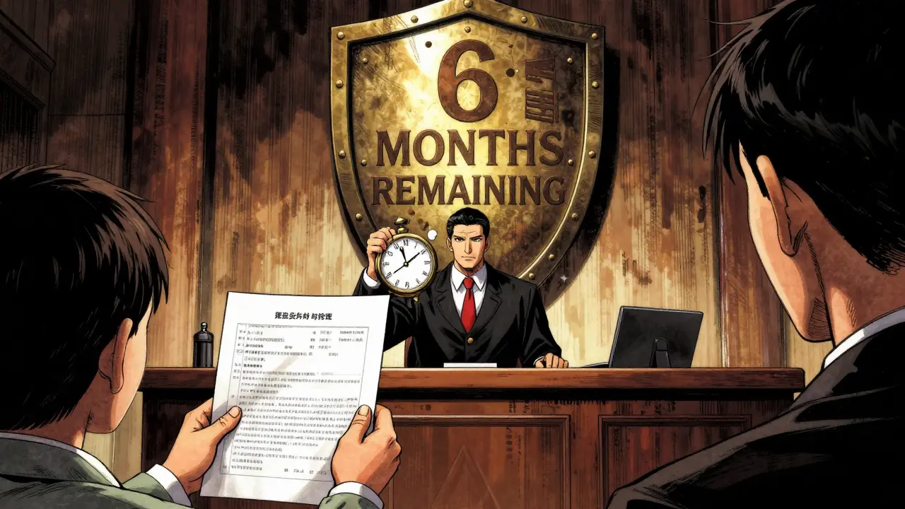 A courtroom where a generic drug challenger faces a towering FDA judge guarded by a glowing six-month pediatric exclusivity shield.