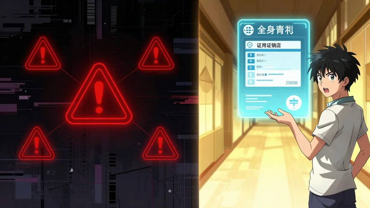 Manhua illustration contrasting a dangerous illegal pharmacy with a legal digital prescription path