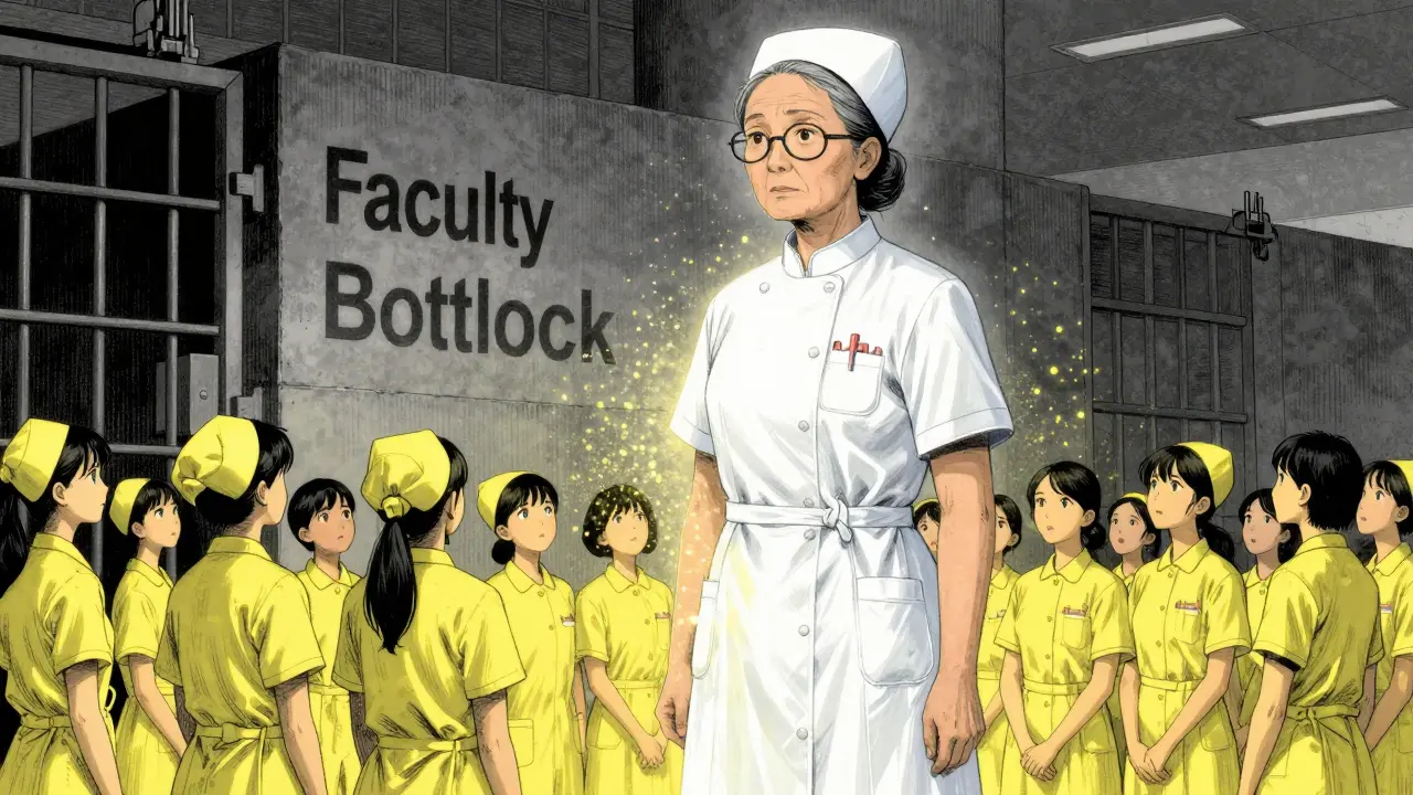 Aging nurse fading away while students face training barriers