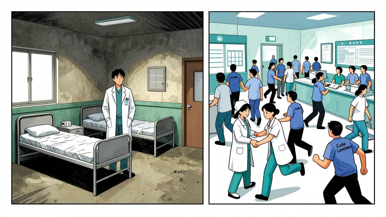 Contrast between understaffed rural hospital and busy urban clinic