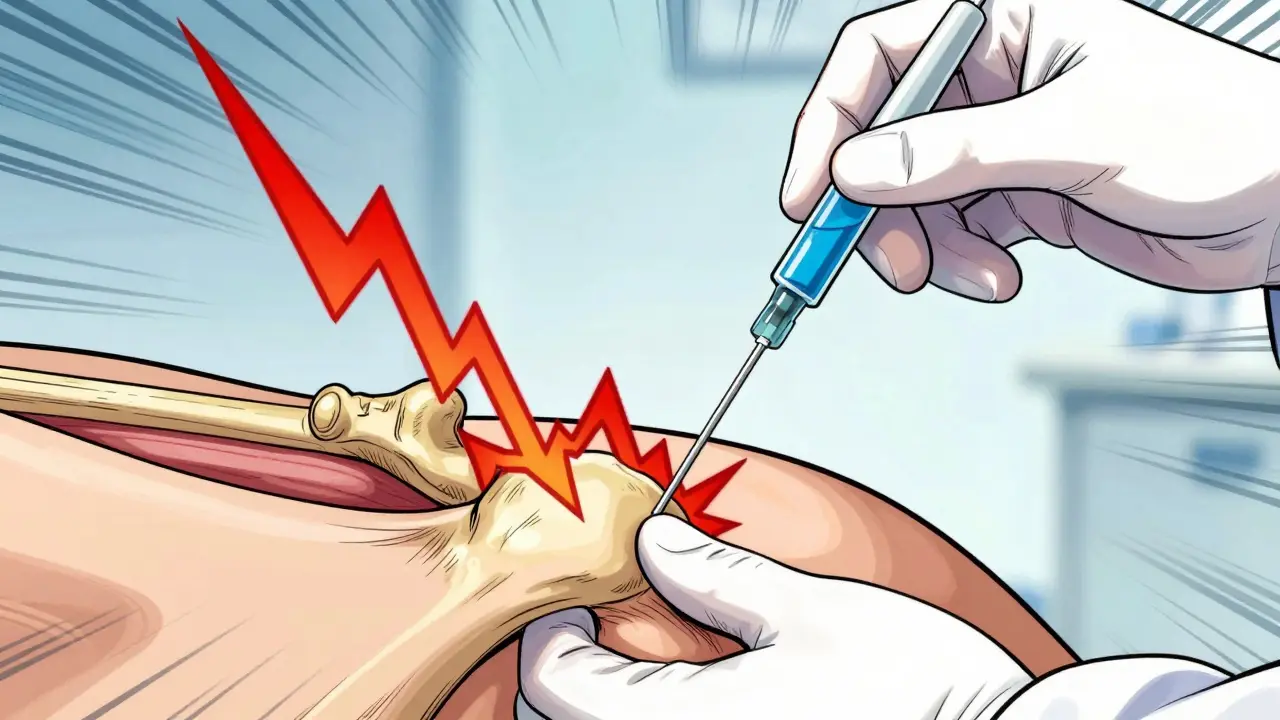 Nerve block injection silencing pain signals in Manhua art