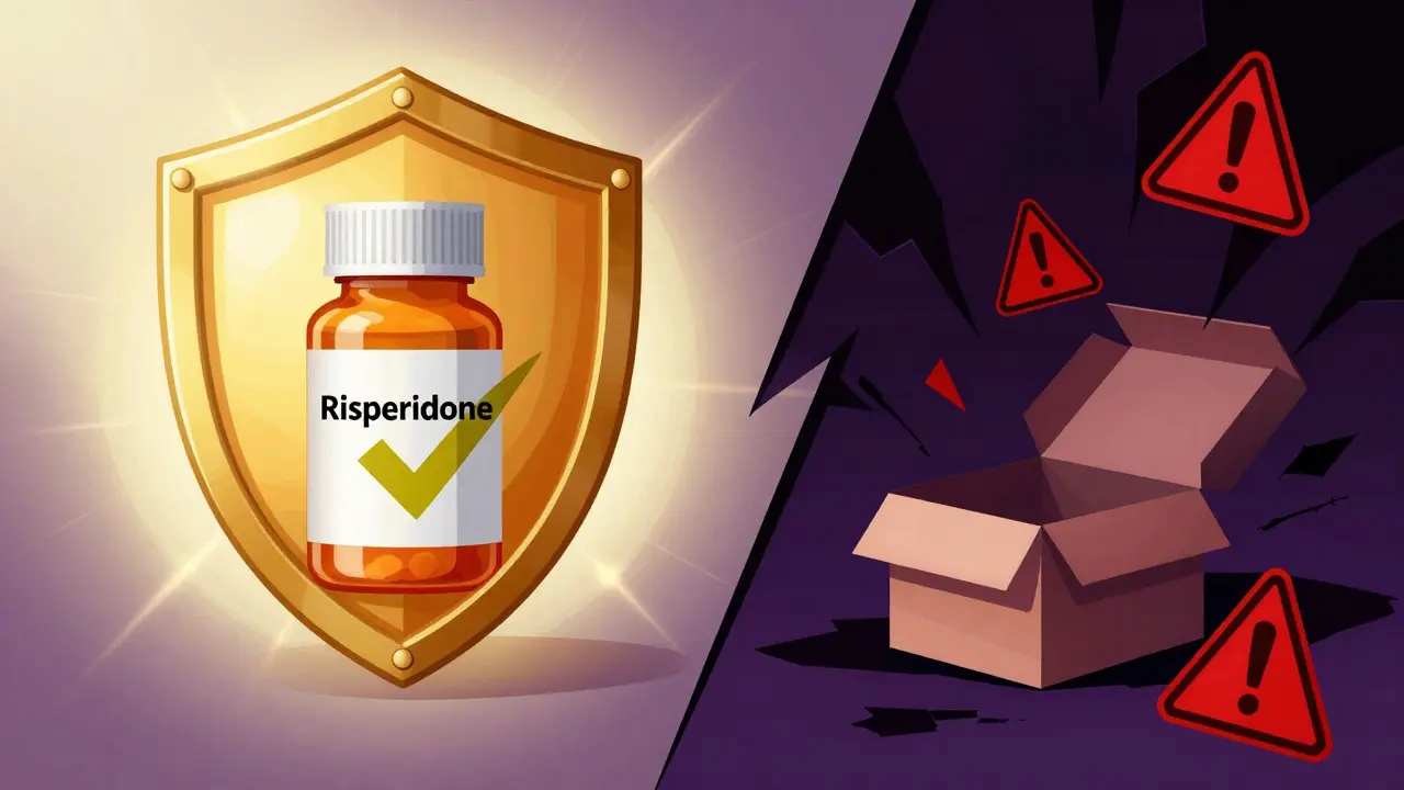 Visual metaphor comparing safe vs unsafe online pharmacies