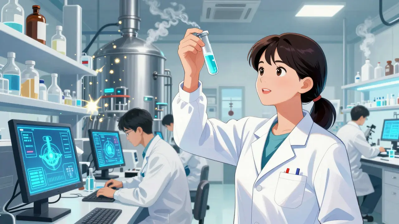 Scientists working in lab to solve drug supply crisis